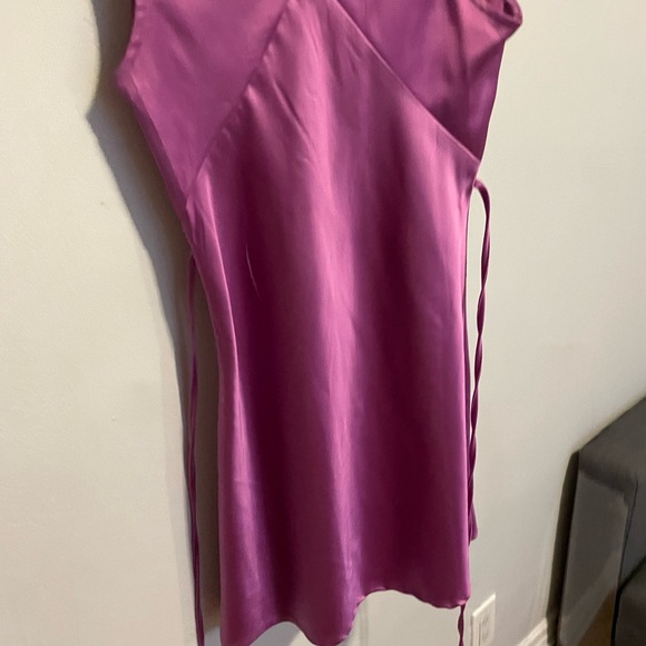 Princess Polly Satin Magenta Slip Dress - Picture 3 of 9